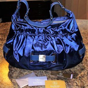 BOTKIER $475 W/Authentication Card Sapphire Nylon Stevie Hobo Shoulder Bag Purse